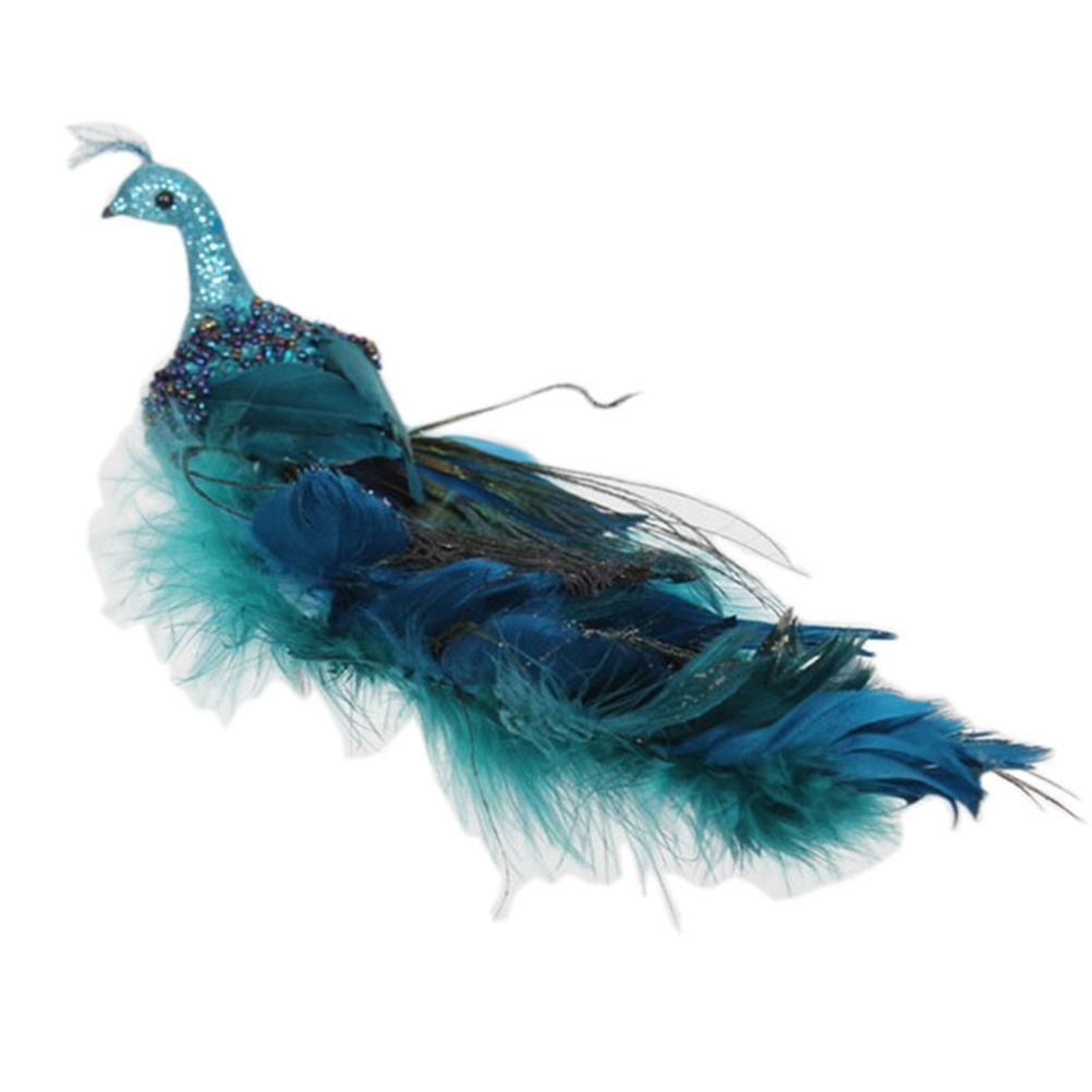 Christmas Tree Decorations 3D Simulation Peacock Decoration Artificial Feather Pendant for Gardens and V1294-YM0523-10321820