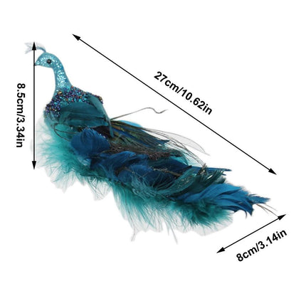 Christmas Tree Decorations 3D Simulation Peacock Decoration Artificial Feather Pendant for Gardens and V1294-YM0523-10321820