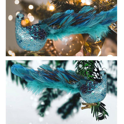 Christmas Tree Decorations 3D Simulation Peacock Decoration Artificial Feather Pendant for Gardens and V1294-YM0523-10321820