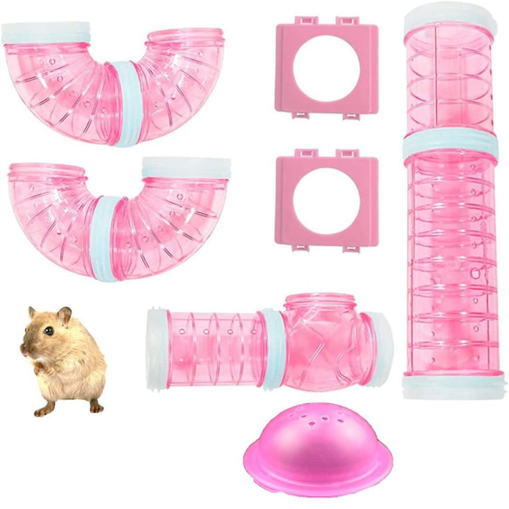 Hamster Tubes Set Transparent Hamster Cage Toys DIY Connection Tunnel Track Rat Toy V1294-YM0523-10321886