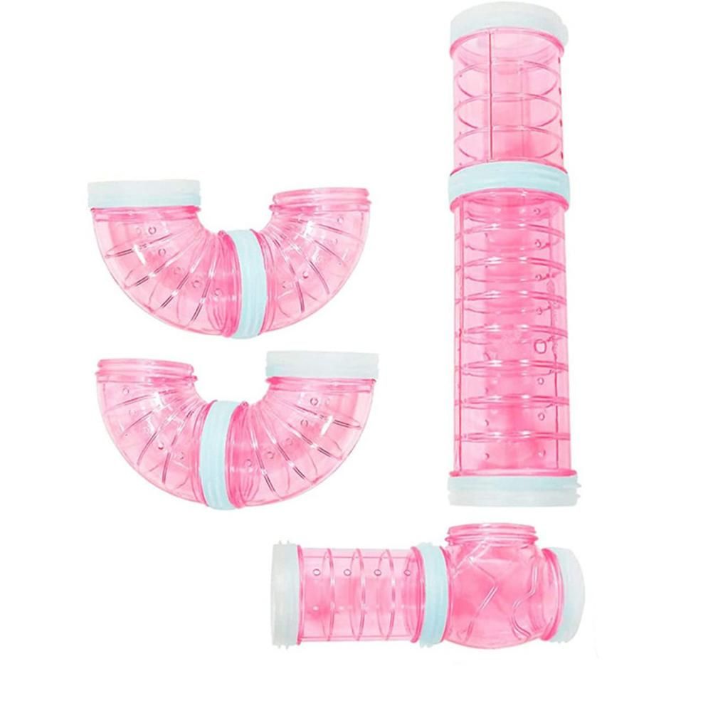 Hamster Tubes Set Transparent Hamster Cage Toys DIY Connection Tunnel Track Rat Toy V1294-YM0523-10321886