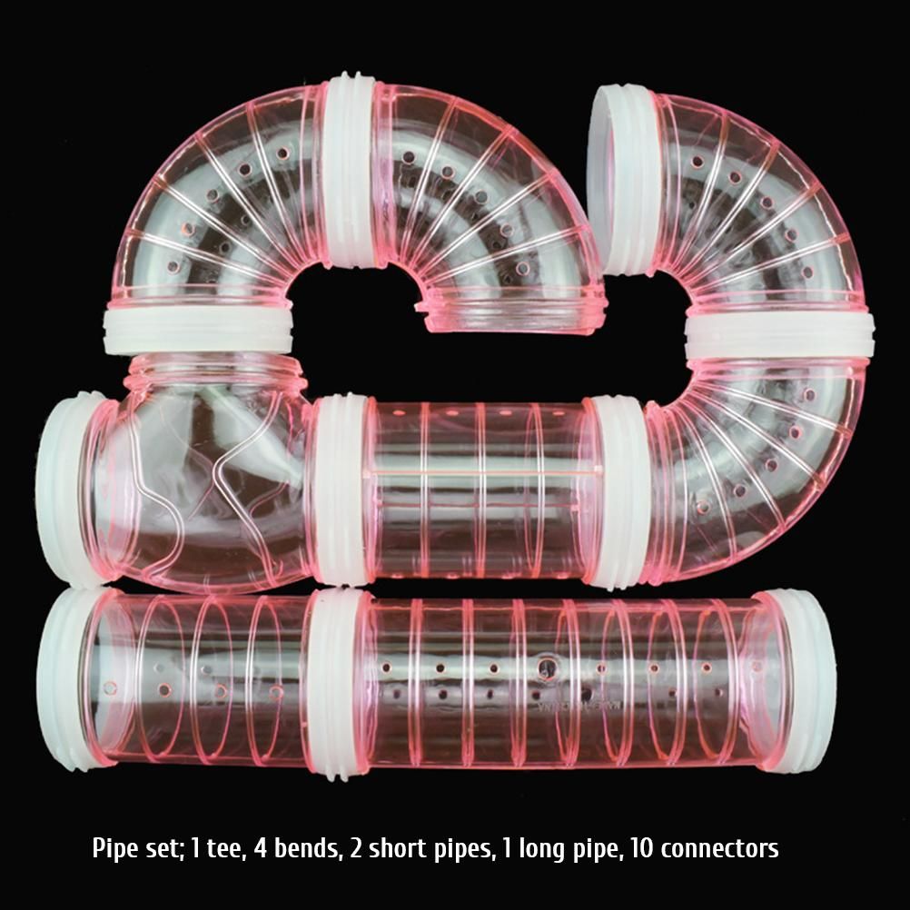Hamster Tubes Set Transparent Hamster Cage Toys DIY Connection Tunnel Track Rat Toy V1294-YM0523-10321886