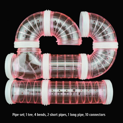 Hamster Tubes Set Transparent Hamster Cage Toys DIY Connection Tunnel Track Rat Toy V1294-YM0523-10321886
