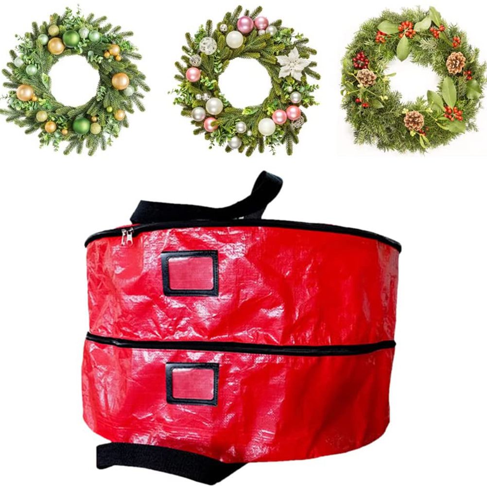 Double Layer Christmas Wreath Storage Bag Large Capacity Wreath Storage Container Wreath Storage Box with V1294-YM0523-10321917