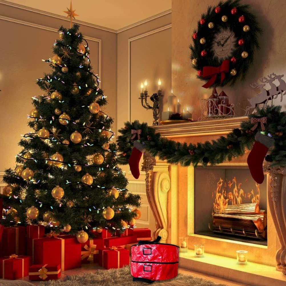 Double Layer Christmas Wreath Storage Bag Large Capacity Wreath Storage Container Wreath Storage Box with V1294-YM0523-10321917