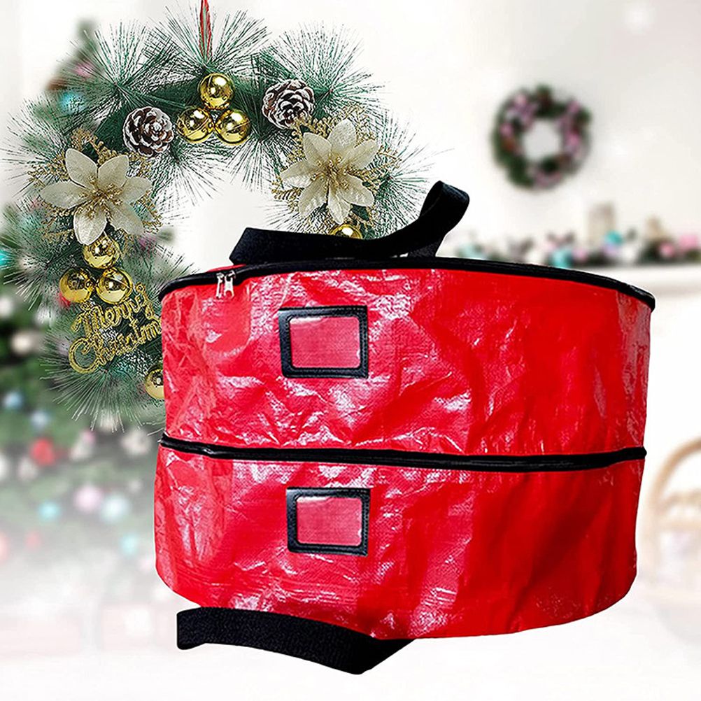 Double Layer Christmas Wreath Storage Bag Large Capacity Wreath Storage Container Wreath Storage Box with V1294-YM0523-10321917