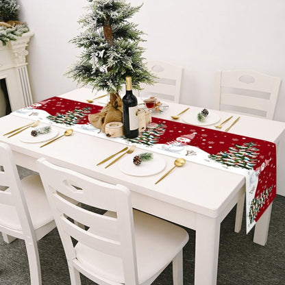 Christmas Gnome Table Runner Dwarf Striped Cotton and Linen Tablecloth Christmas Decoration for Dining Table V1294-YM0523-10322084