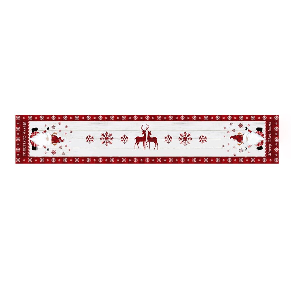 Christmas Gnome Table Runner Dwarf Striped Cotton and Linen Tablecloth Christmas Decoration for Dining Table V1294-YM0523-10322085