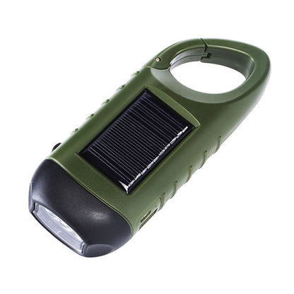 Solar Powered Hand Crank Flashlight Emergency LED Flashlight Survival Flashlight Quick Snap Carbiner V1294-YM0523-10322203