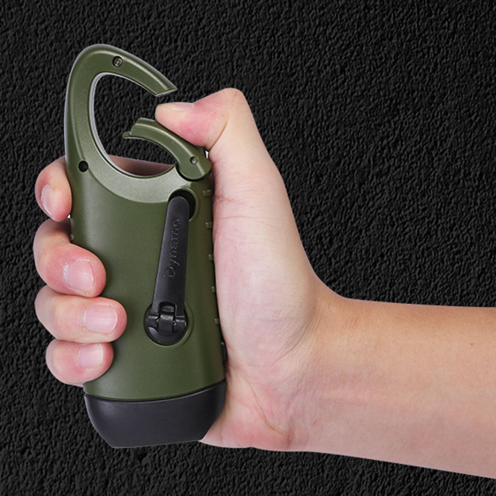 Solar Powered Hand Crank Flashlight Emergency LED Flashlight Survival Flashlight Quick Snap Carbiner V1294-YM0523-10322203