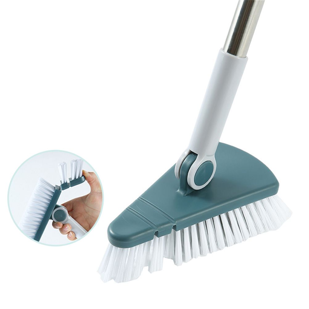 Bendable Corner Scrub Brush with Long Handle Removable Triangle Brush for Stairs Wall Bathroomand Kitchen V1294-YM0523-10322991