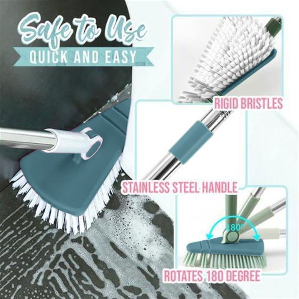 Bendable Corner Scrub Brush with Long Handle Removable Triangle Brush for Stairs Wall Bathroomand Kitchen V1294-YM0523-10322991