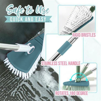 Bendable Corner Scrub Brush with Long Handle Removable Triangle Brush for Stairs Wall Bathroomand Kitchen V1294-YM0523-10322991