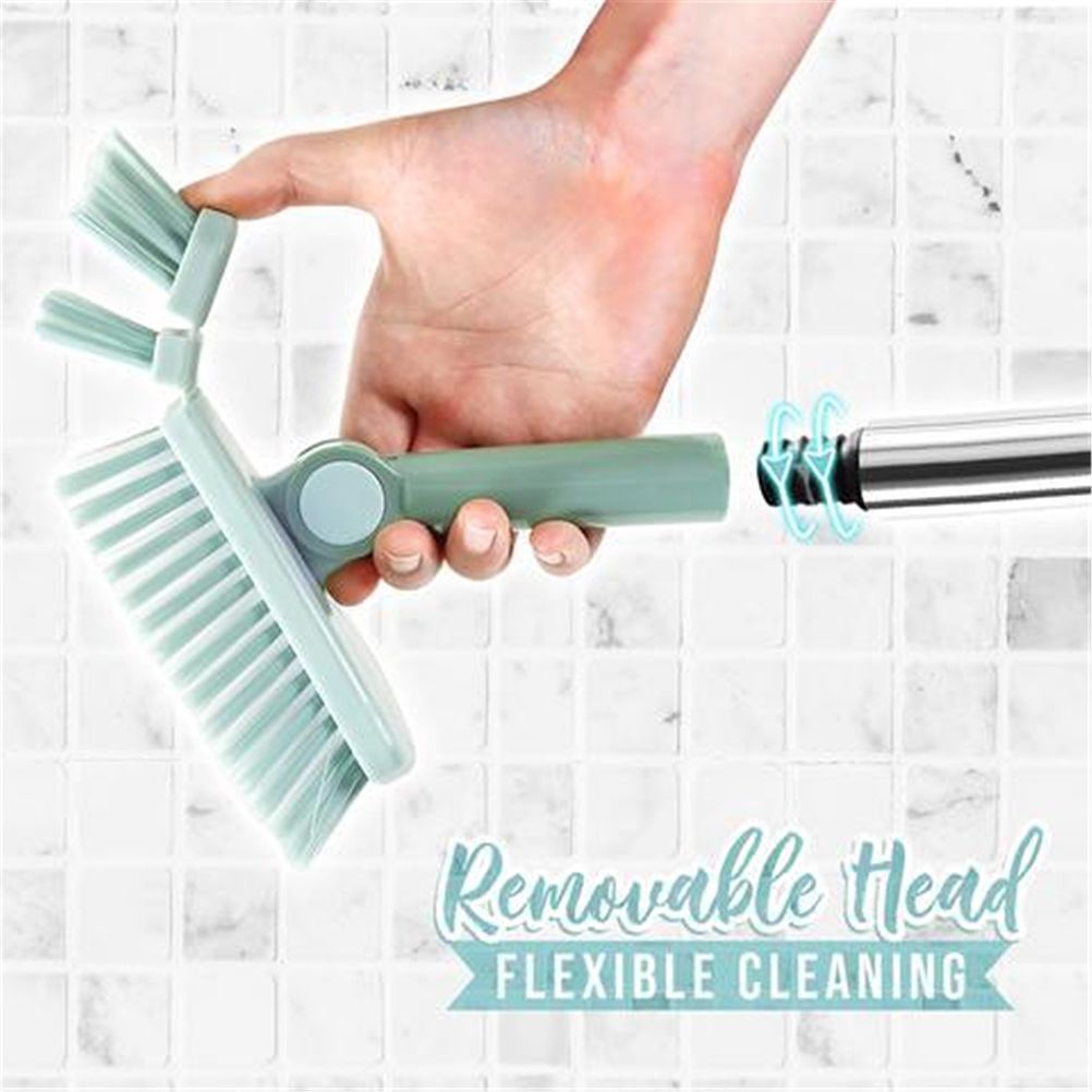 Bendable Corner Scrub Brush with Long Handle Removable Triangle Brush for Stairs Wall Bathroomand Kitchen V1294-YM0523-10322991