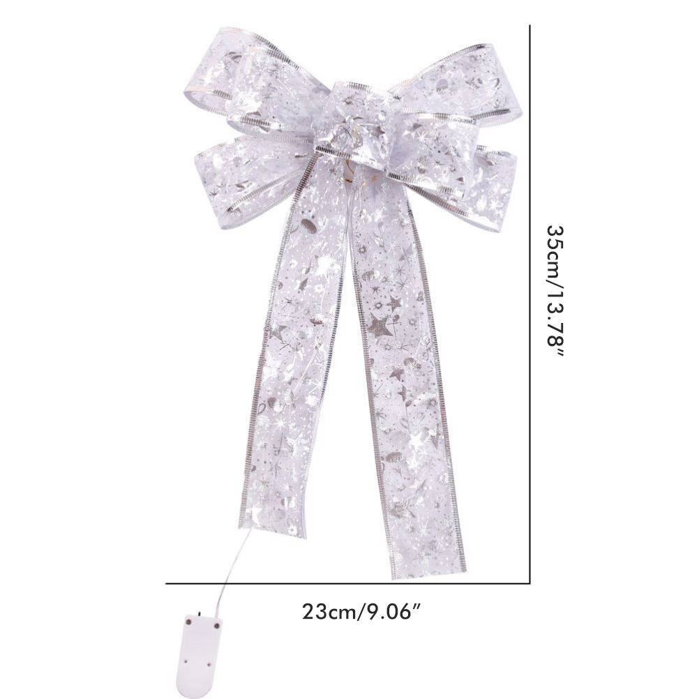 Glowing Christmas Transparent Bow Hanging Pendant Light Up Bow Hanging Ornaments String Lamp for Christmas V1294-YM0523-10323258
