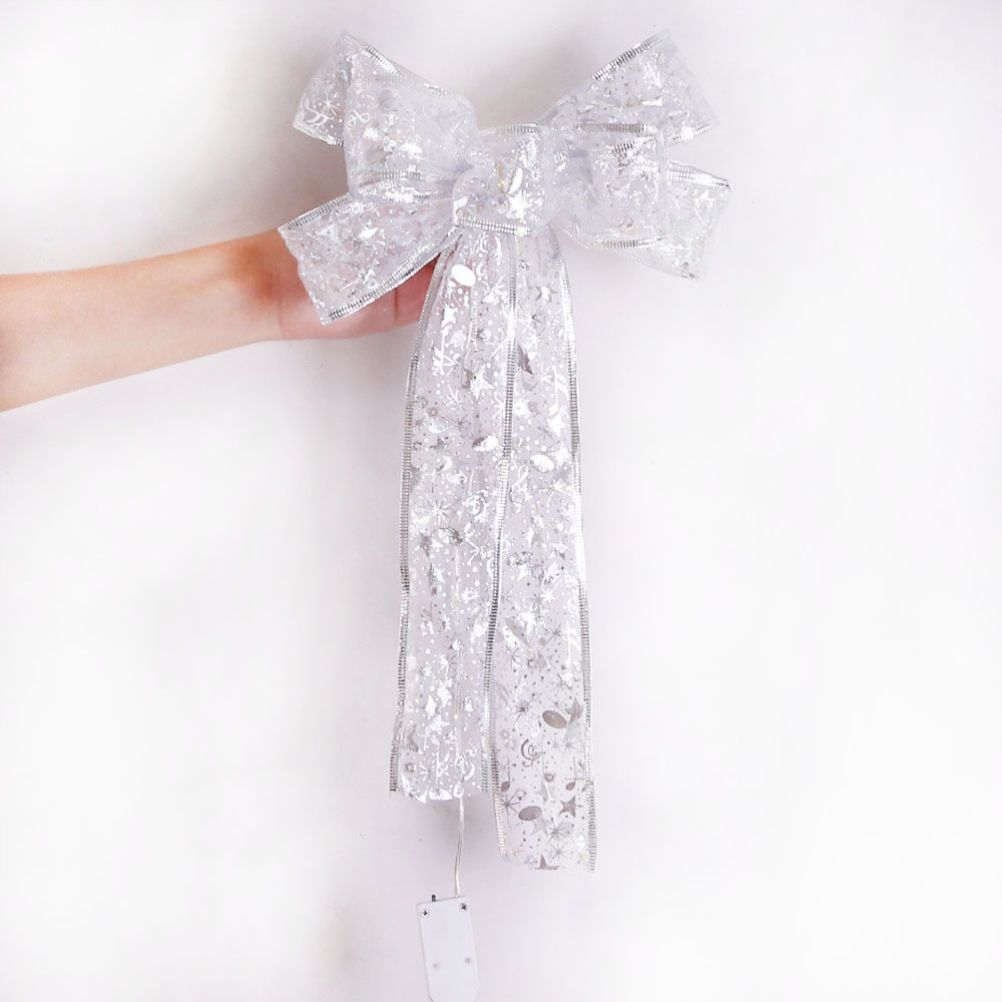 Glowing Christmas Transparent Bow Hanging Pendant Light Up Bow Hanging Ornaments String Lamp for Christmas V1294-YM0523-10323258
