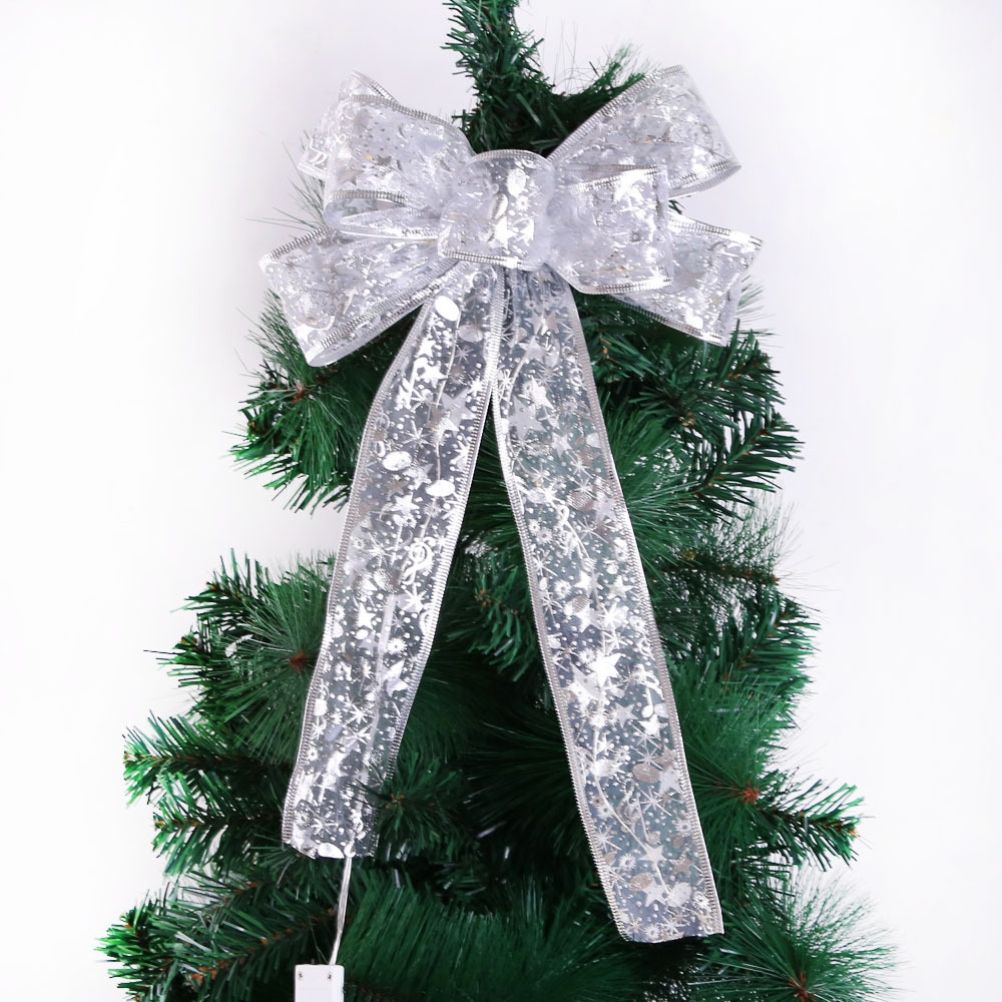 Glowing Christmas Transparent Bow Hanging Pendant Light Up Bow Hanging Ornaments String Lamp for Christmas V1294-YM0523-10323258