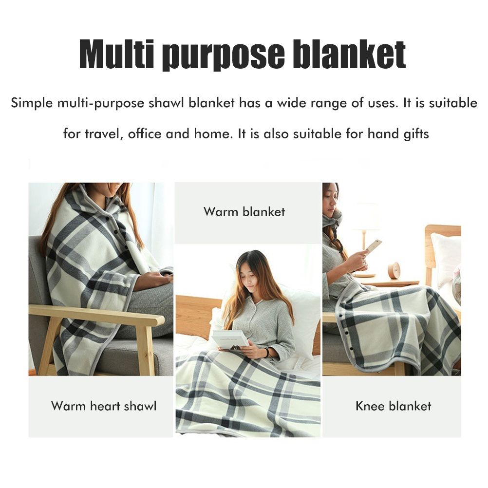 Multifunctional Heated Blanket Heating Warm Scarf Flannel Heating Cape Plush Blanket V1294-YM0523-10323562