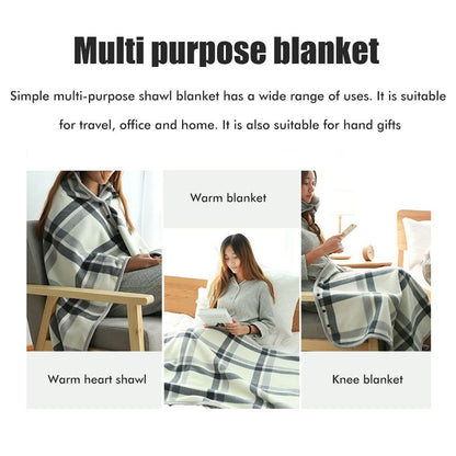 Multifunctional Heated Blanket Heating Warm Scarf Flannel Heating Cape Plush Blanket V1294-YM0523-10323562