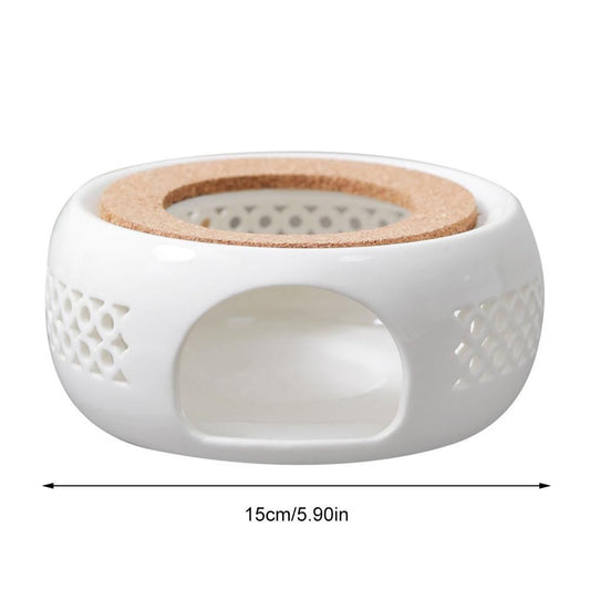 Teapot Warmer Porcelain Coffee Pot Heater Teapot Base with Cork Stand Tea Coffee Water Warmer V1294-YM0523-10323909