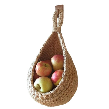 Hanging Wall Vegetable Fruit Basket Kitchen Hanging Storage Farm House Basket Bohemian Handwoven Wall Mount V1294-YM0523-10334627