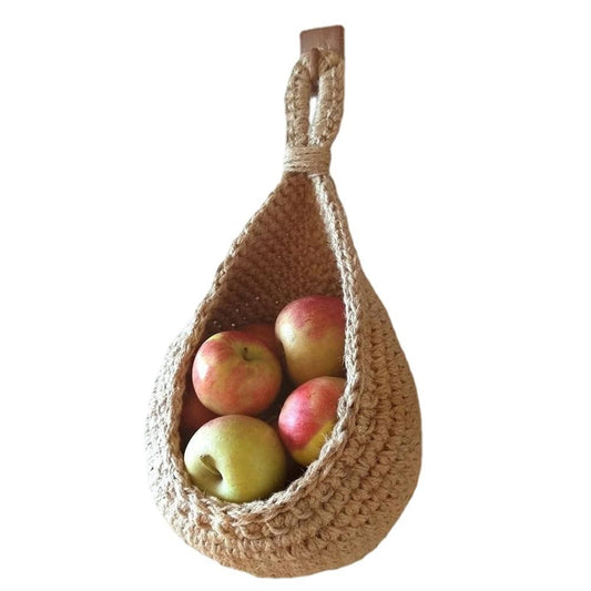 Hanging Wall Vegetable Fruit Basket Kitchen Hanging Storage Farm House Basket Bohemian Handwoven Wall Mount V1294-YM0523-10334627