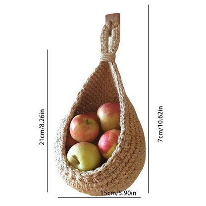 Hanging Wall Vegetable Fruit Basket Kitchen Hanging Storage Farm House Basket Bohemian Handwoven Wall Mount V1294-YM0523-10334627