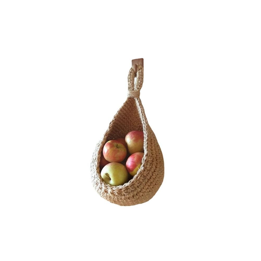 Hanging Wall Vegetable Fruit Basket Kitchen Hanging Storage Farm House Basket Bohemian Handwoven Wall Mount V1294-YM0523-10334627