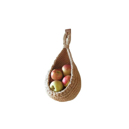 Hanging Wall Vegetable Fruit Basket Kitchen Hanging Storage Farm House Basket Bohemian Handwoven Wall Mount V1294-YM0523-10334627