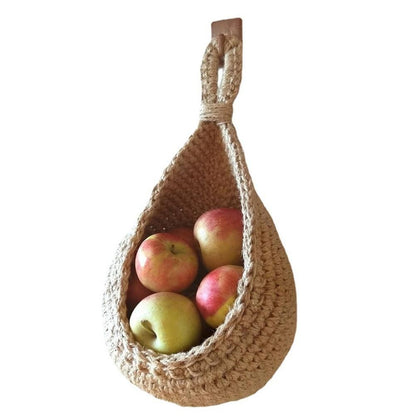 Hanging Wall Vegetable Fruit Basket Kitchen Hanging Storage Farm House Basket Bohemian Handwoven Wall Mount V1294-YM0523-10334627