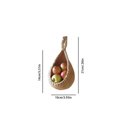 Hanging Wall Vegetable Fruit Basket Kitchen Hanging Storage Farm House Basket Bohemian Handwoven Wall Mount V1294-YM0523-10334627