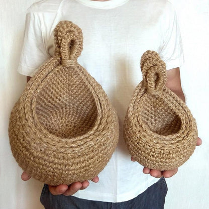 Hanging Wall Vegetable Fruit Basket Kitchen Hanging Storage Farm House Basket Bohemian Handwoven Wall Mount V1294-YM0523-10334627