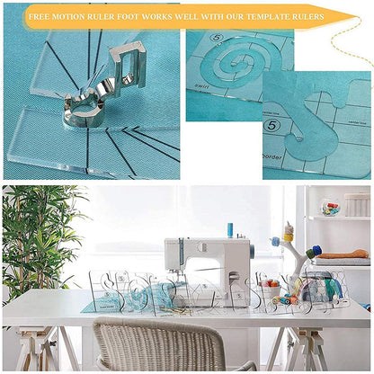 11 Pcs DIY Quilting Template Set Domestic Sewing Acrylic Templates Ruler Series 5 for DIY Machine Quilting V1294-YM0523-10334657