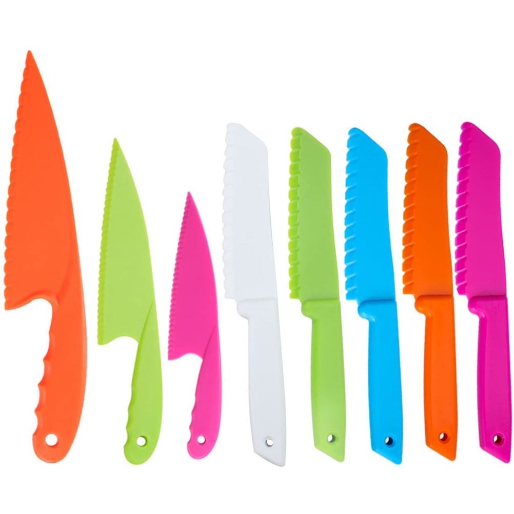 8Pcs / Set Kid Plastic Kitchen Cutter Set Children Safe Cooking Chef Nylon Cutter for Fruit Bread Cake Salad V1294-YM0523-10334663