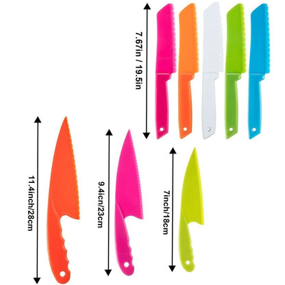8Pcs / Set Kid Plastic Kitchen Cutter Set Children Safe Cooking Chef Nylon Cutter for Fruit Bread Cake Salad V1294-YM0523-10334663