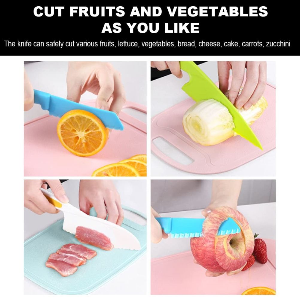 8Pcs / Set Kid Plastic Kitchen Cutter Set Children Safe Cooking Chef Nylon Cutter for Fruit Bread Cake Salad V1294-YM0523-10334663