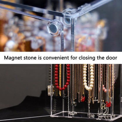 Acrylic Necklace Holder with 24 Hooks Clear Necklace Organizer Dustproof Rotation Jewelry Storage Stand V1294-YM0523-10335042