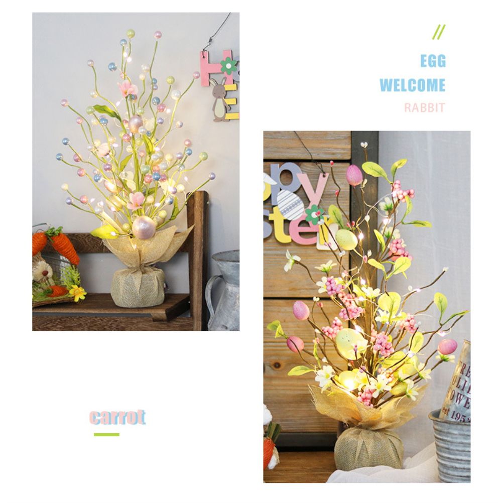 45cm LED Lights Easter Egg Decoration Tree Easter Decorations Eggs Tree Home Desk Decor Scene Shopping Mall V1294-YM0523-10335300