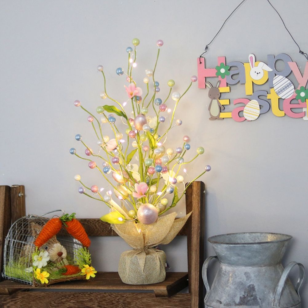 45cm LED Lights Easter Egg Decoration Tree Easter Decorations Eggs Tree Home Desk Decor Scene Shopping Mall V1294-YM0523-10335300