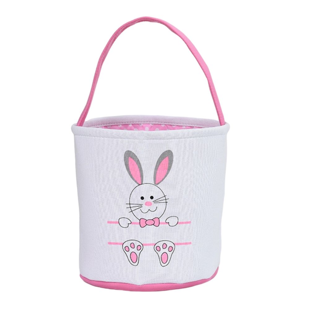 Cute Easter Bunny Canvas Basket Kids Easter Storage Gift and Egg Rabbit Basket for Children Party Decoration V1294-YM0523-10335413