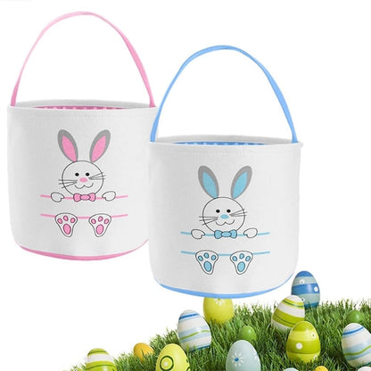 Cute Easter Bunny Canvas Basket Kids Easter Storage Gift and Egg Rabbit Basket for Children Party Decoration V1294-YM0523-10335413