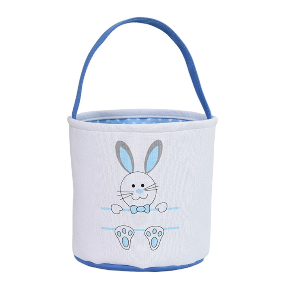 Cute Easter Bunny Canvas Basket Kids Easter Storage Gift and Egg Rabbit Basket for Children Party Decoration V1294-YM0523-10335415