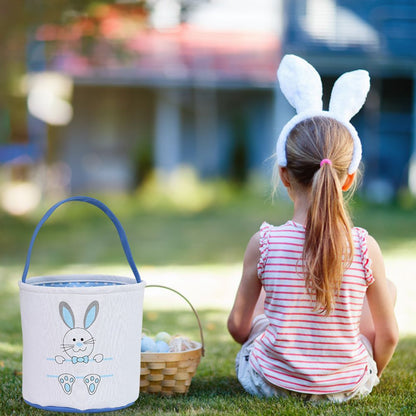 Cute Easter Bunny Canvas Basket Kids Easter Storage Gift and Egg Rabbit Basket for Children Party Decoration V1294-YM0523-10335415