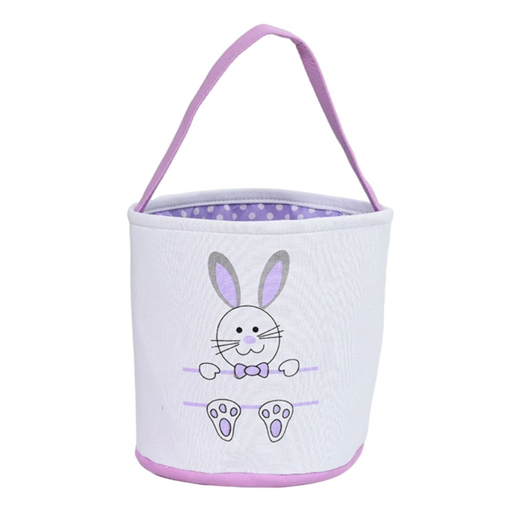 Cute Easter Bunny Canvas Basket Kids Easter Storage Gift and Egg Rabbit Basket for Children Party Decoration V1294-YM0523-10335416