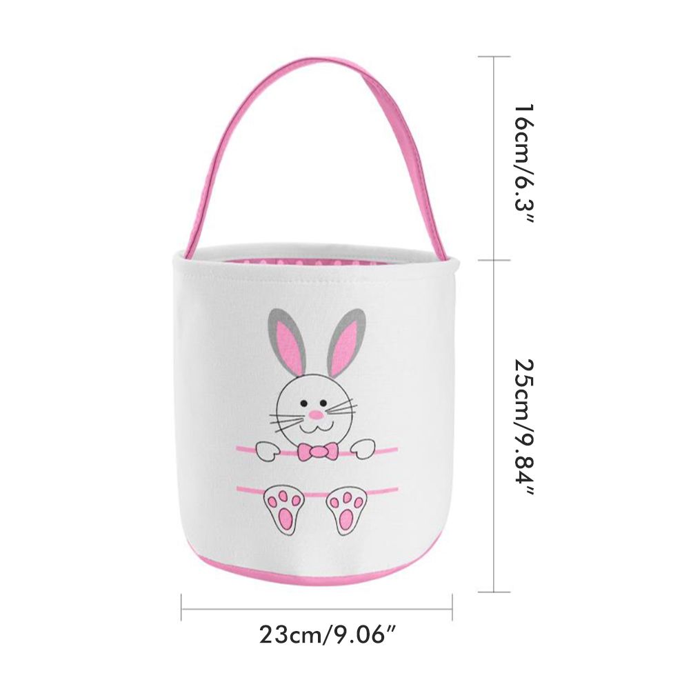 Cute Easter Bunny Canvas Basket Kids Easter Storage Gift and Egg Rabbit Basket for Children Party Decoration V1294-YM0523-10335416