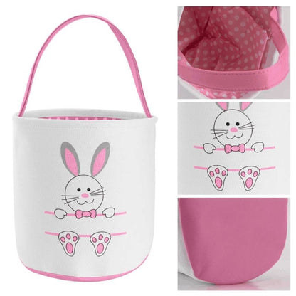 Cute Easter Bunny Canvas Basket Kids Easter Storage Gift and Egg Rabbit Basket for Children Party Decoration V1294-YM0523-10335416