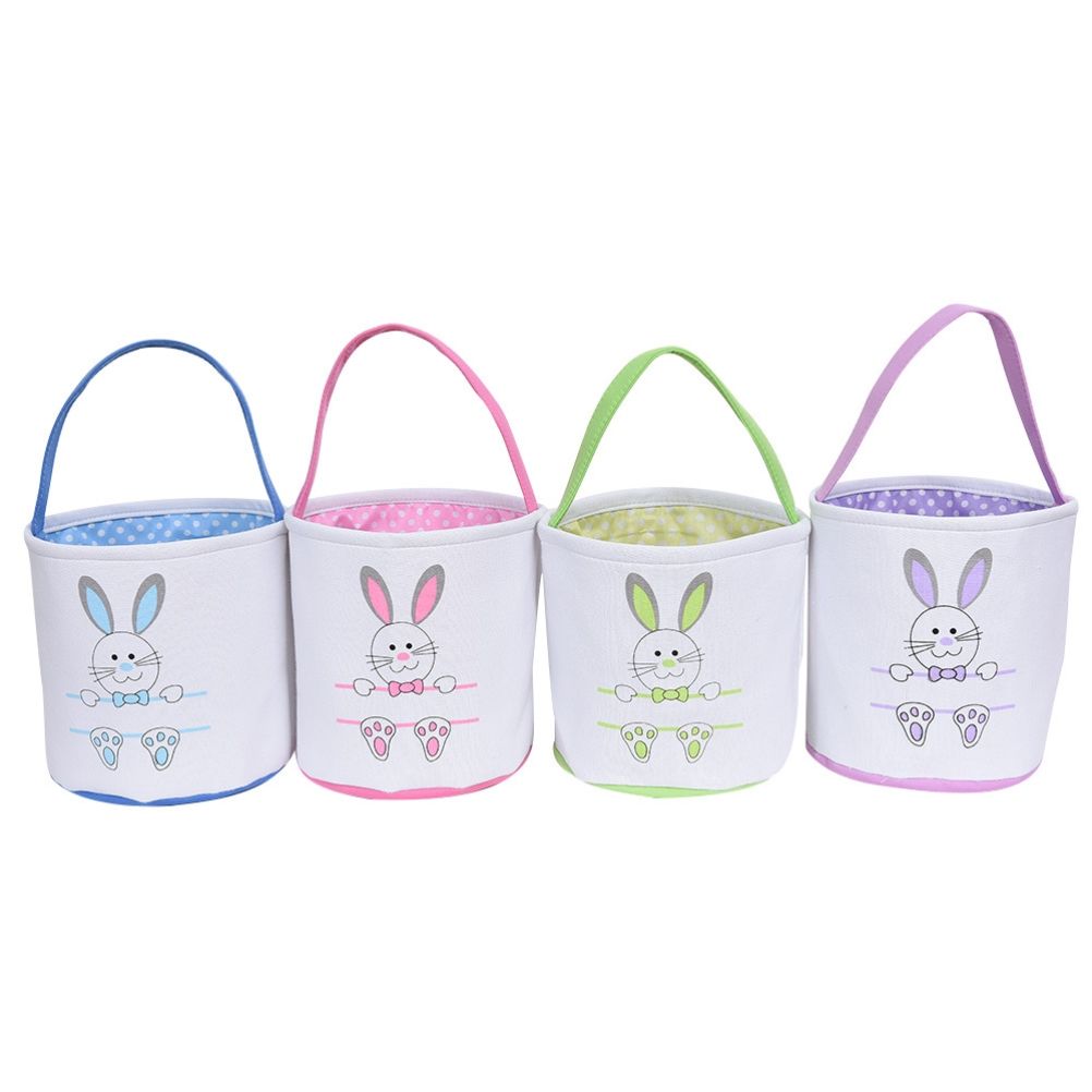 Cute Easter Bunny Canvas Basket Kids Easter Storage Gift and Egg Rabbit Basket for Children Party Decoration V1294-YM0523-10335416