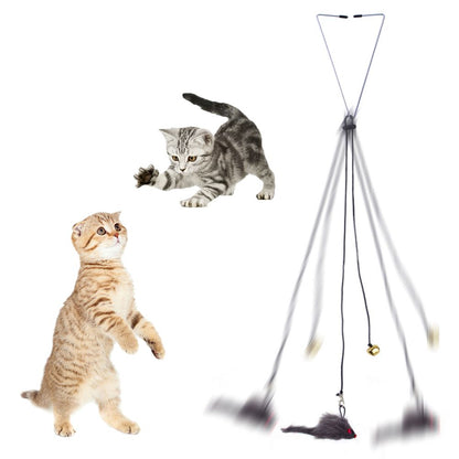 Automatic Cat Toy with Adjustable Elastic Rope Pet Toy Door Window Hanging Mouses Self Playing Toys for Cats V1294-YM0523-10335544