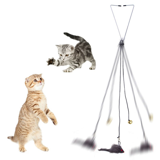 Automatic Cat Toy with Adjustable Elastic Rope Pet Toy Door Window Hanging Mouses Self Playing Toys for Cats V1294-YM0523-10335544