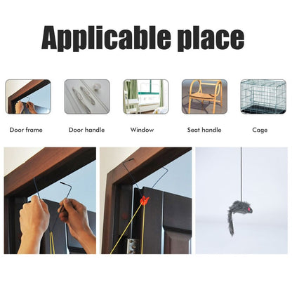 Automatic Cat Toy with Adjustable Elastic Rope Pet Toy Door Window Hanging Mouses Self Playing Toys for Cats V1294-YM0523-10335544